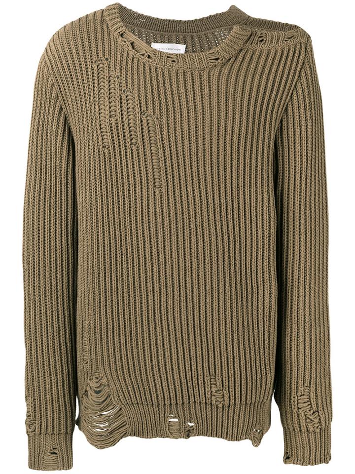Faith Connexion - Destroyed Effect Jumper - Men - Cotton/polyamide - M, Green, Cotton/polyamide