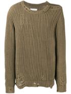 Faith Connexion - Destroyed Effect Jumper - Men - Cotton/polyamide - M, Green, Cotton/polyamide