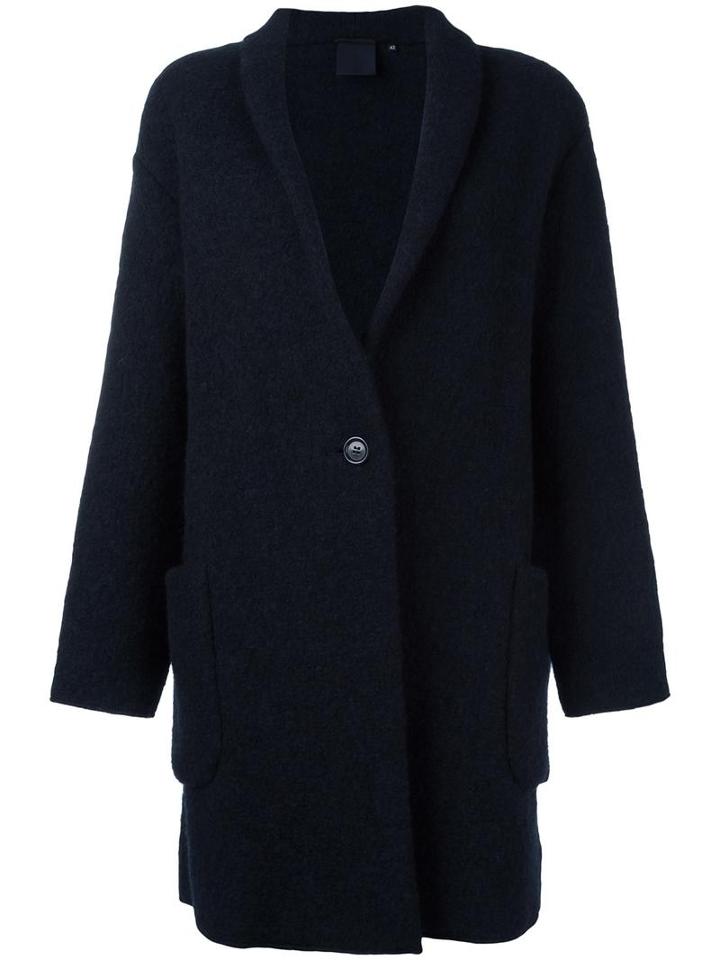 Aspesi Single Button Coat, Women's, Size: 42, Blue, Wool/polyamide