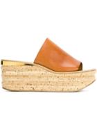 Chloé Camille Wedge Mules, Women's, Size: 39, Brown, Leather