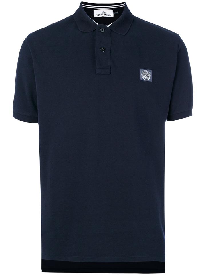 Stone Island - Logo Patch Polo Shirt - Men - Cotton - M, Blue, Cotton