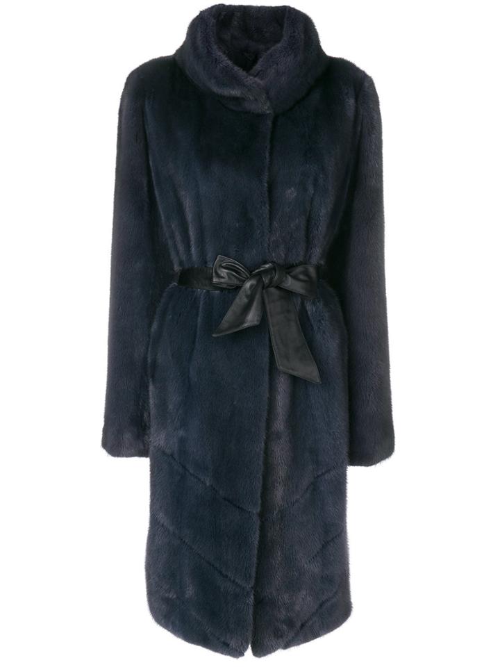 Liska Belted Waist Coat - Blue