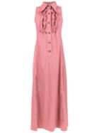 Amir Slama Ruffled Shirt Dress - Neutrals