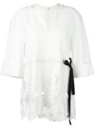 Embroidered Flowers Blouse, Women's, Size: 10, White, Polyester/spandex/elastane/silk/cotton, Victoria Victoria Beckham