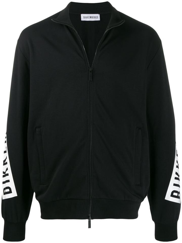Dirk Bikkembergs Logo Print Zip-up Hoodie - Black