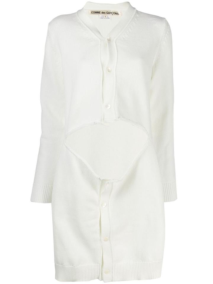 Comme Des Garçons Cutout Cardigan - White
