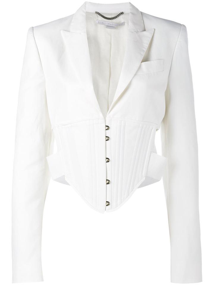 Stella Mccartney Abigail Cropped Jacket, Women's, Size: 42, White, Polyamide/cotton/linen/flax/cotton