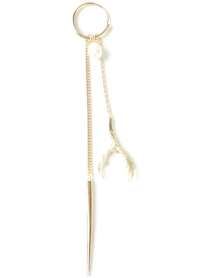 Wouters & Hendrix Gold 'spike, Claw And Pearl' Single Earring