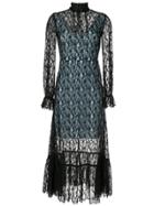 Ck Calvin Klein Sheer Lace Dress - Black