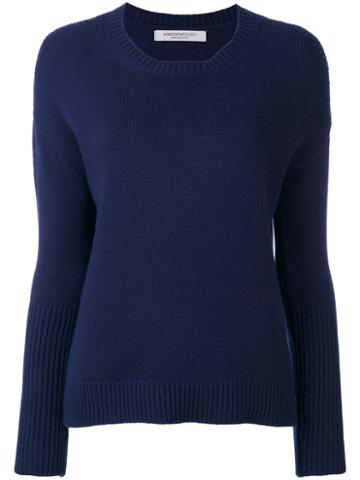 Edamame London - Ribbed Sleeves Jumper - Women - Cashmere - 4, Blue, Cashmere