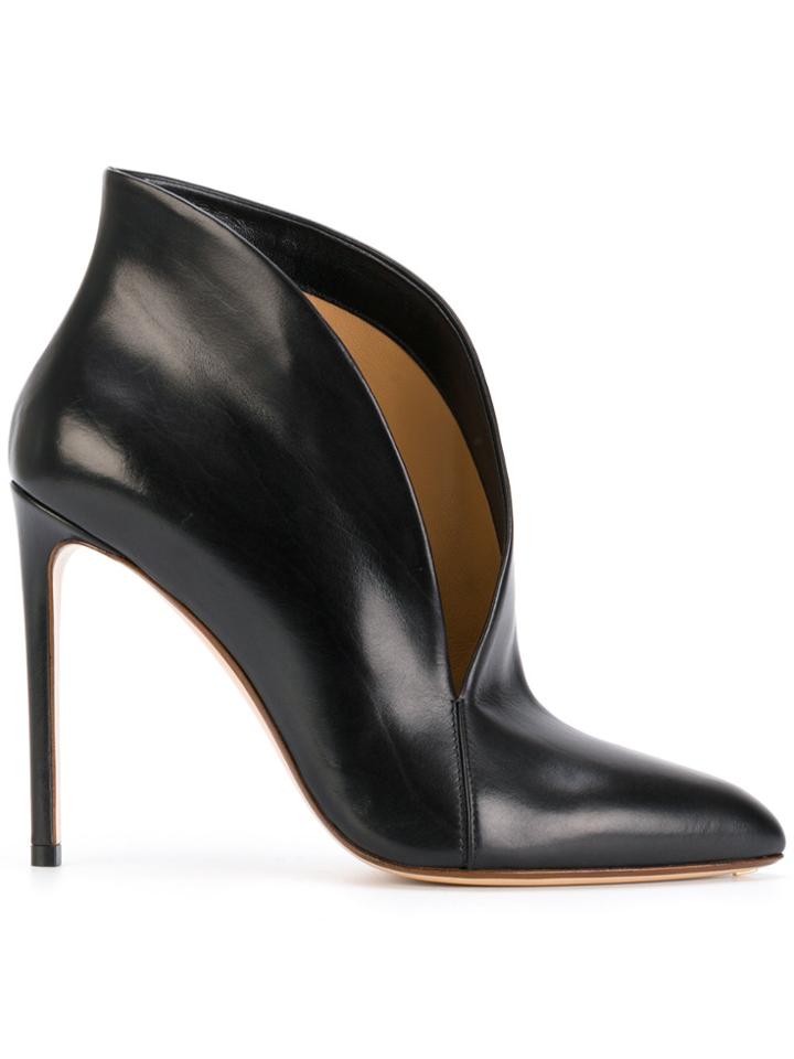 Francesco Russo Asymmetric Upper Stiletto Pumps - Black