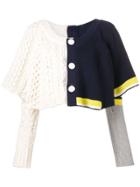Sacai Two-tone Cardigan - White