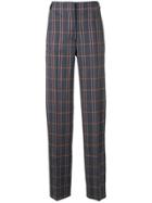 Cédric Charlier Plaid Tailored Trousers - Blue