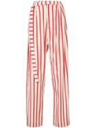 Christopher Esber Striped Multi-tuck Pants - Red