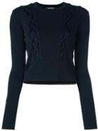 Neil Barrett Cable Knitted Jumper, Women's, Size: Small, Black, Nylon/viscose/rayon