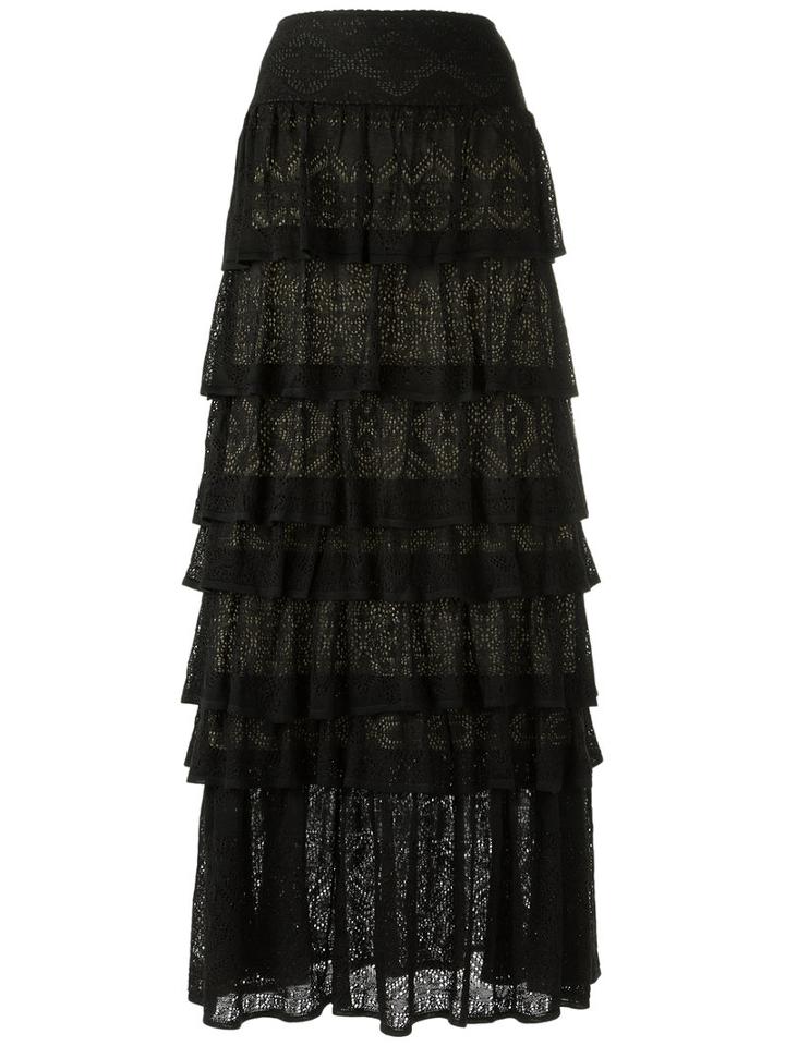Cecilia Prado - Ruffled Maxi Skirt - Women - Viscose - P, Black, Viscose