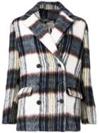 History Repeats Checked Double Breasted Jacket - Blue