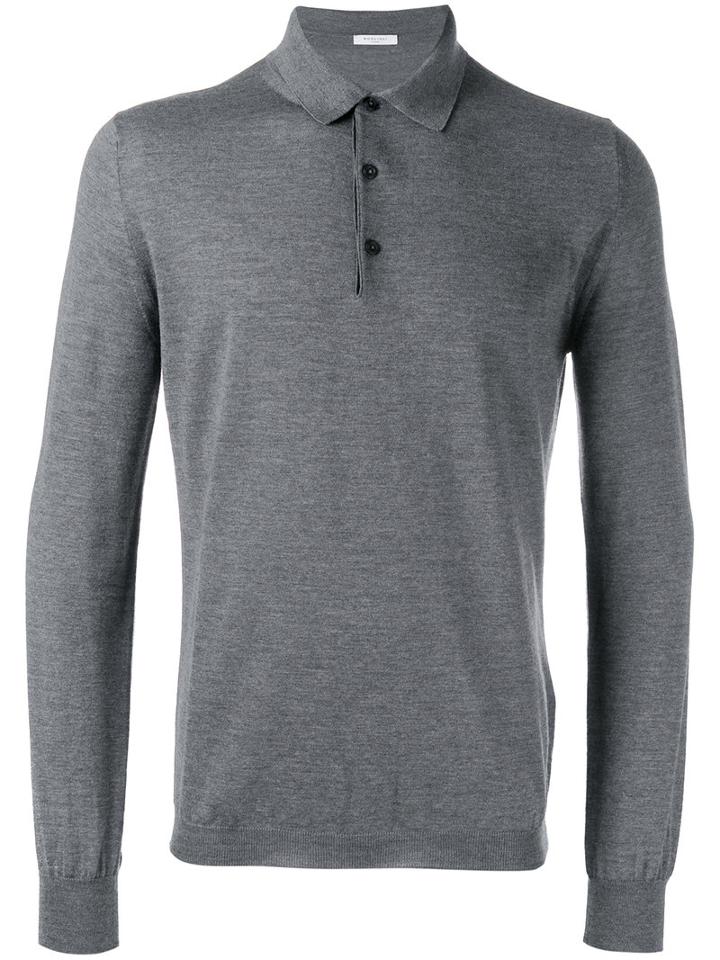 Boglioli Heathered Polo Shirt, Men's, Size: Small, Grey, Virgin Wool