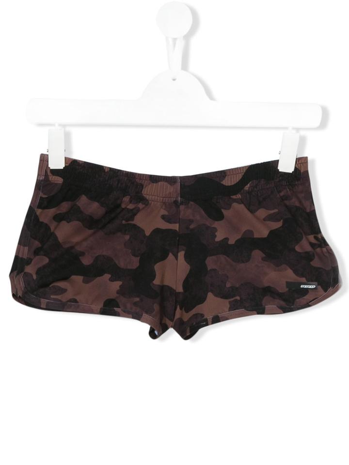 Rrd Kids - Camo Shorts - Kids - Elastodiene/polyester - 14 Yrs, Brown