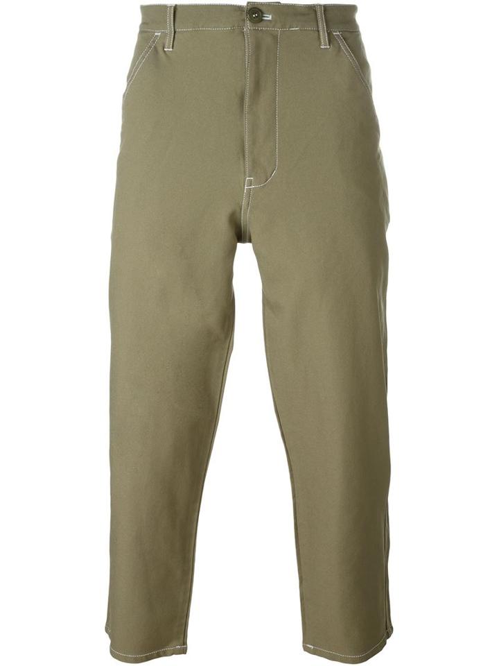 Comme Des Garçons Shirt Cropped Trousers, Men's, Size: M, Green, Polyester