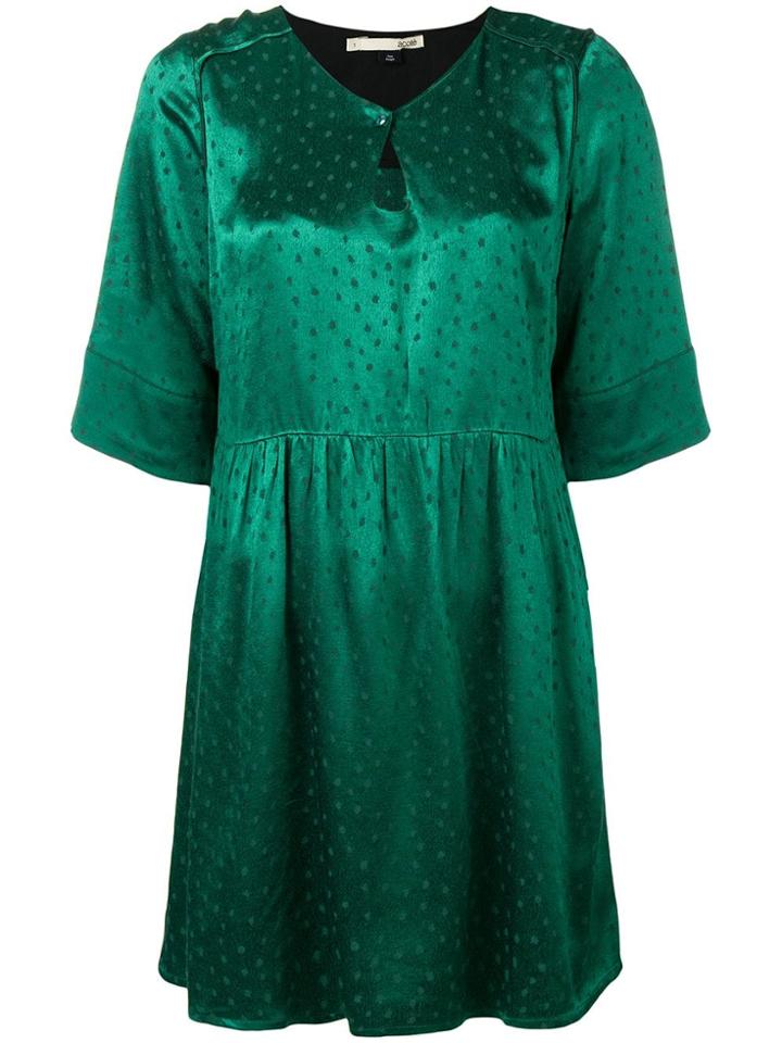 Acoté Polka Dot Flared Dress - Green