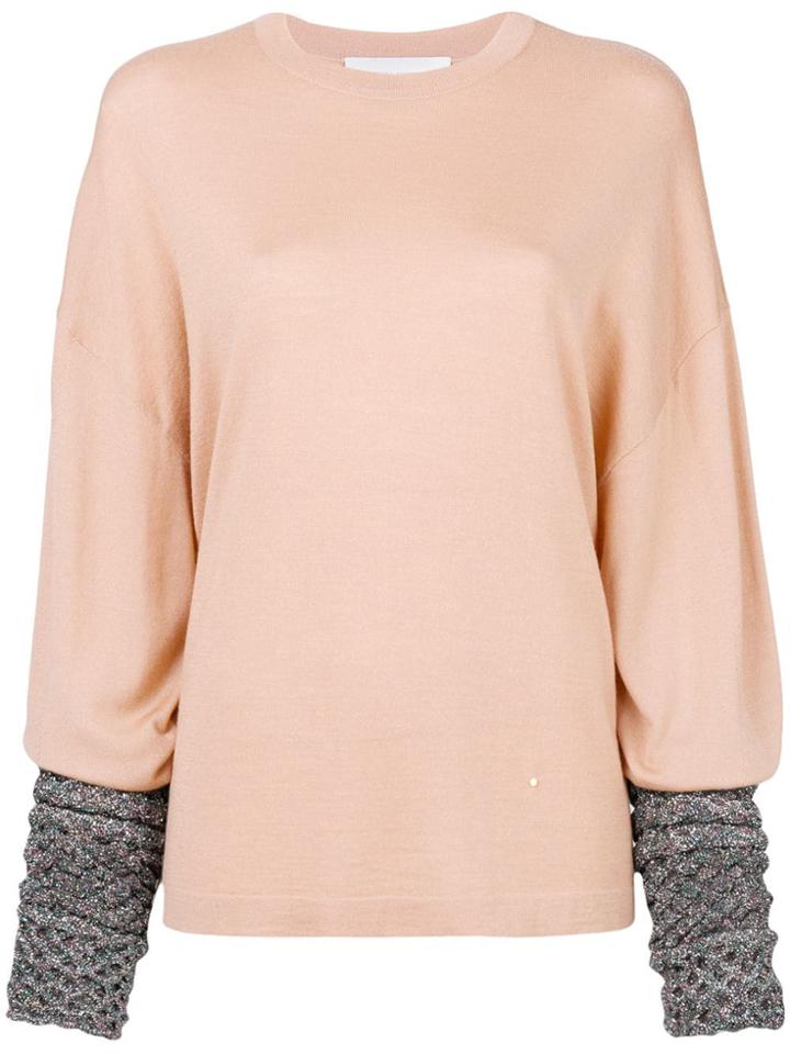 Esteban Cortazar Contrast-cuff Slouched Top - Pink