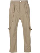 Helmut Lang Strap Detail Cropped Trousers - Nude & Neutrals