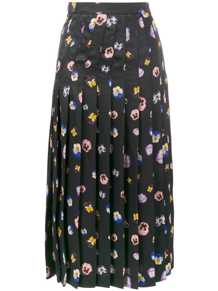 Christopher Kane Pansy Printed Skirt - Black