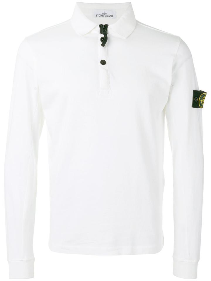 Stone Island - Long-sleeve Polo Shirt - Men - Cotton - M, White, Cotton