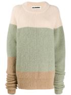 Jil Sander Striped Extended Sleeve Sweater - Neutrals
