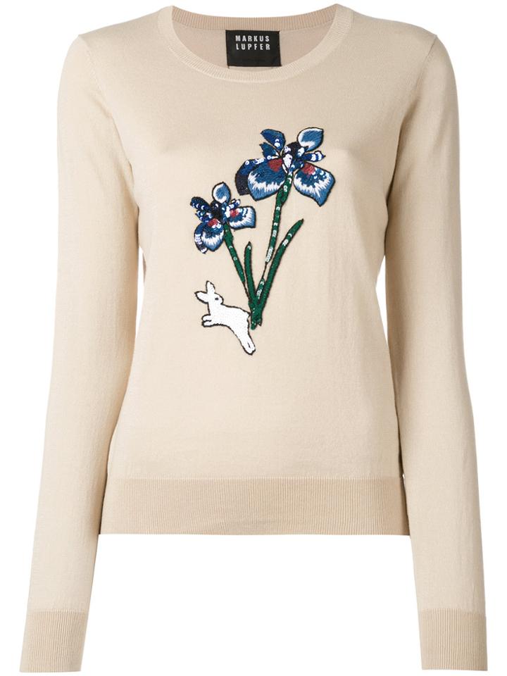 Markus Lupfer Sequin Floral Bunny Jumper - Unavailable