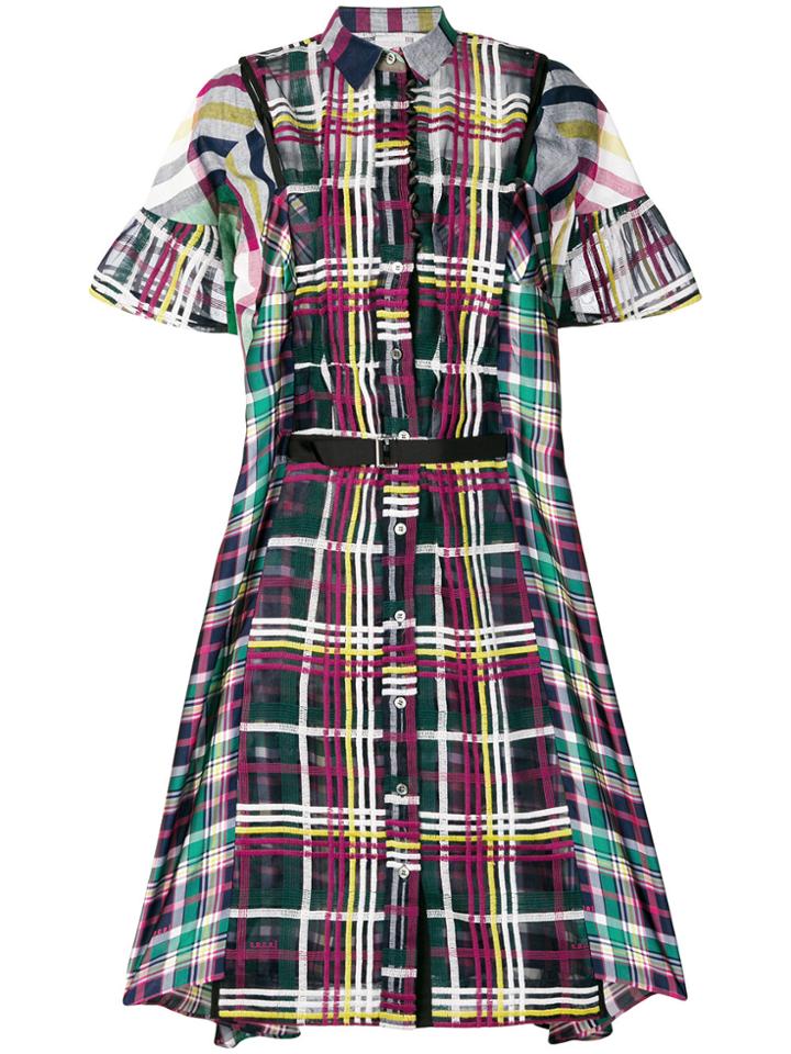 Sacai Oversized Plaid Dress - Multicolour