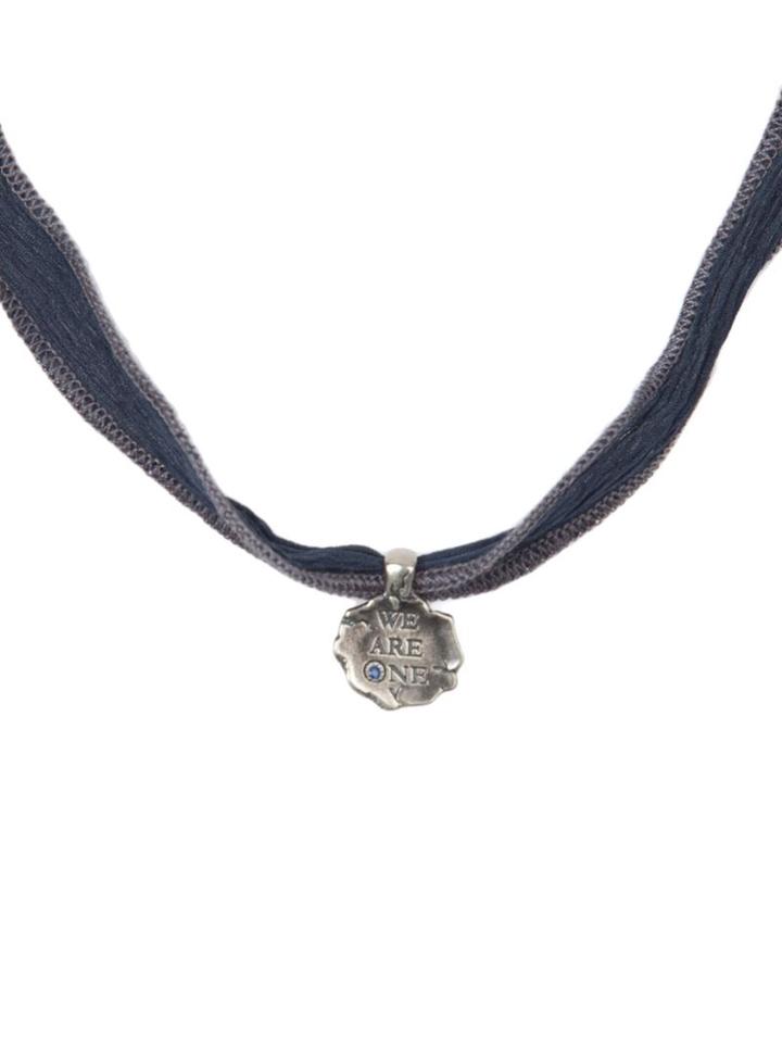 Catherine Michiels We Are The One Necklace, Adult Unisex, Metallic, Silver/gemstone
