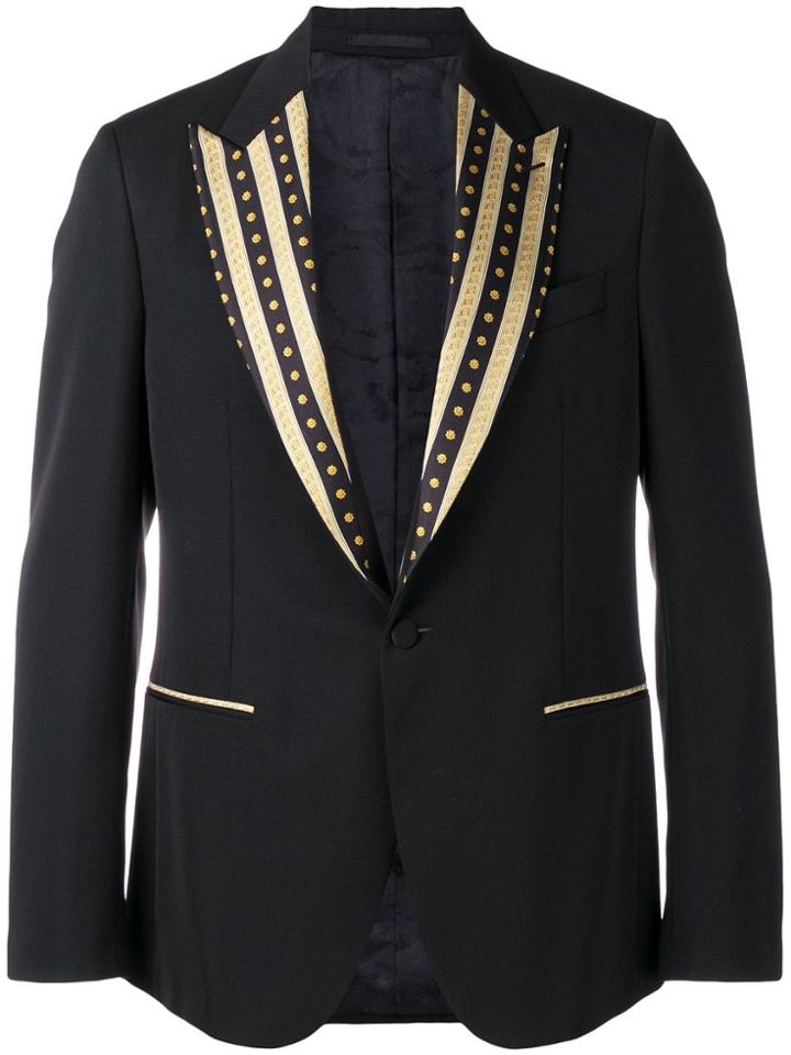 Versace Jacquard Greek Key Blazer - Black