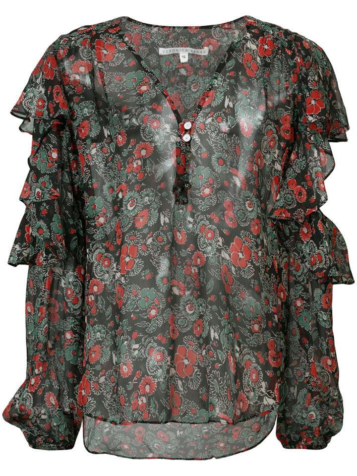 Veronica Beard Floral Print Blouse - Blue
