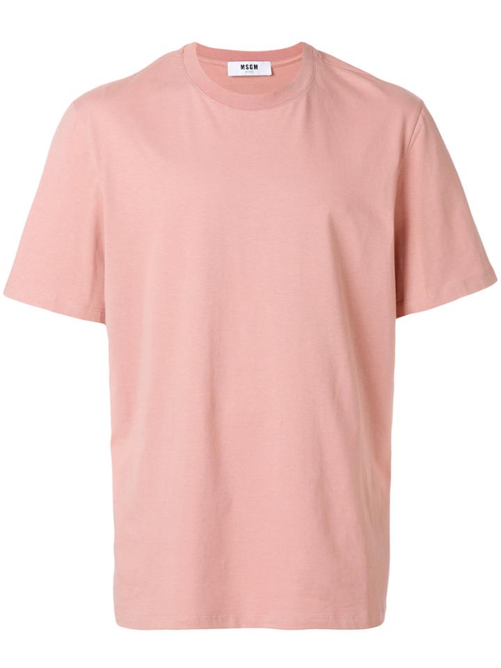 Msgm Logo Back Print T-shirt - Pink & Purple