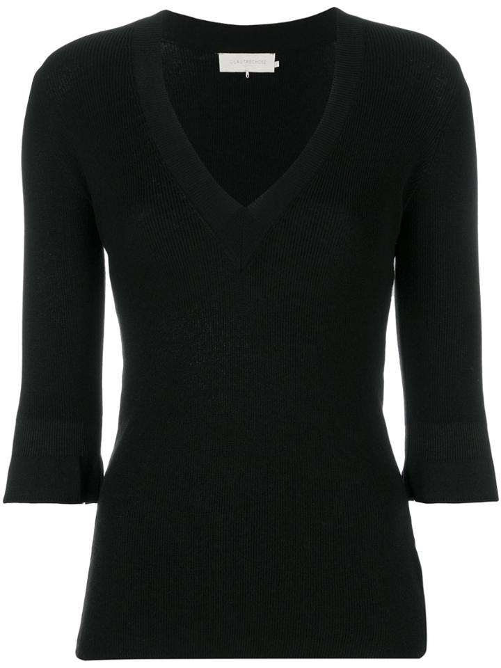L'autre Chose V-neck Fitted Sweater - Black