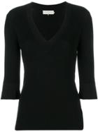 L'autre Chose V-neck Fitted Sweater - Black