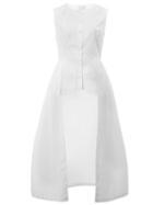 Elaidi Long Back Tunic, Women's, Size: 44, White, Cotton