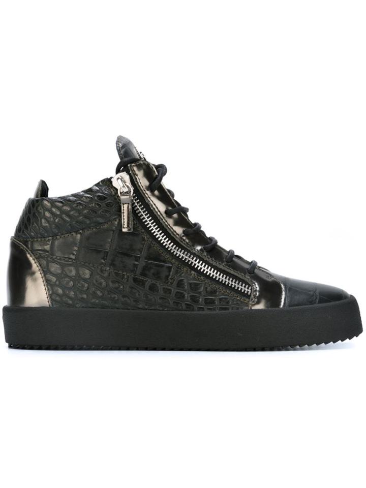 Giuseppe Zanotti Design Kriss Mid-top Sneakers, Men's, Size: 43, Black, Leather/rubber