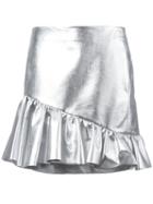 Brognano Asymmetric Frill Skirt, Women's, Size: 40, Grey, Polyester/polyurethane