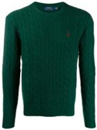 Polo Ralph Lauren Cable Knit Logo Embroidered Jumper - Green