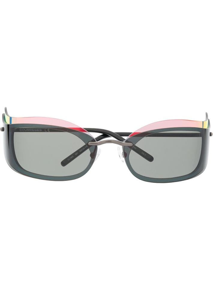 Courrèges Layered Style Sunglasses - Black