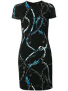 Versus Printed Fitted Dress - Black