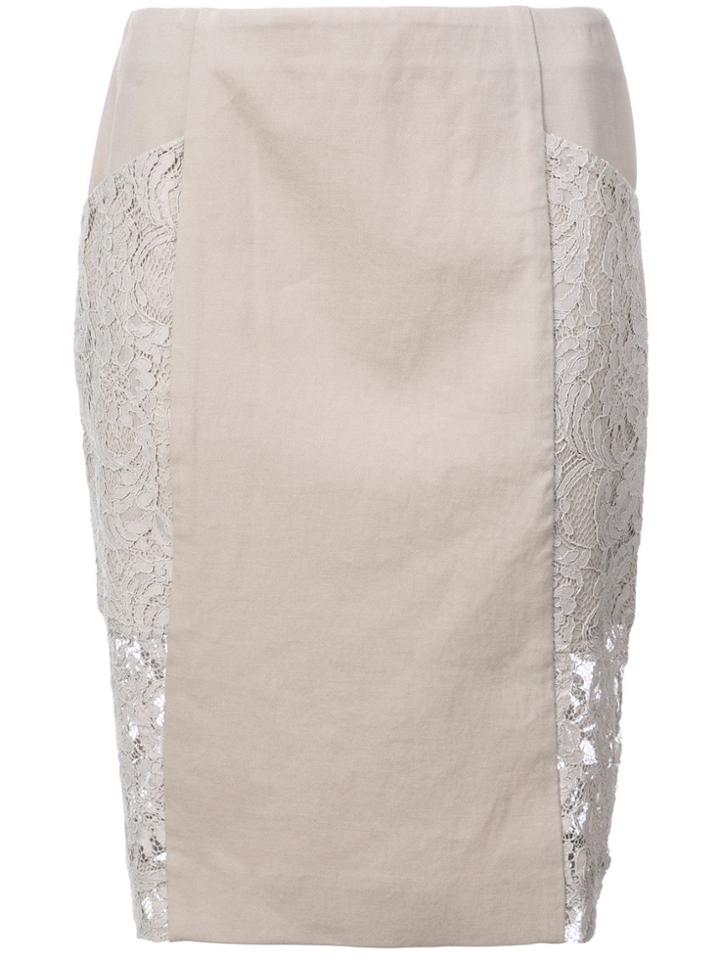 Thomas Wylde Hawthorn Pencil Skirt - Nude & Neutrals