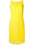 Versace Vintage 1990's Textured Fitted Dress - Yellow