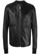 Rick Owens Band Collar Jacket, Men's, Size: 48, Black, Sheep Skin/shearling/cupro/virgin Wool/cotton