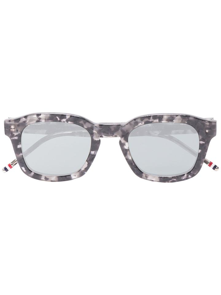 Thom Browne Eyewear Grey And Black Square Frame Sunglasses