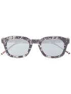 Thom Browne Eyewear Grey And Black Square Frame Sunglasses