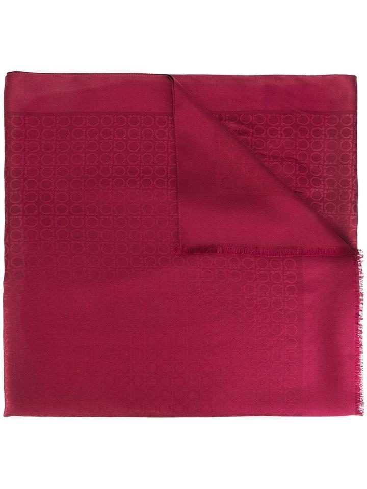 Salvatore Ferragamo 'gancio' Scarf, Women's, Red, Silk/wool